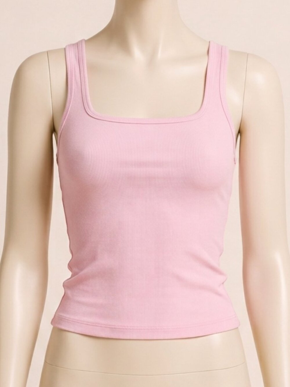 MASKERT Pink Sports Tank Top Built-In Bra Yoga Workout Size S New